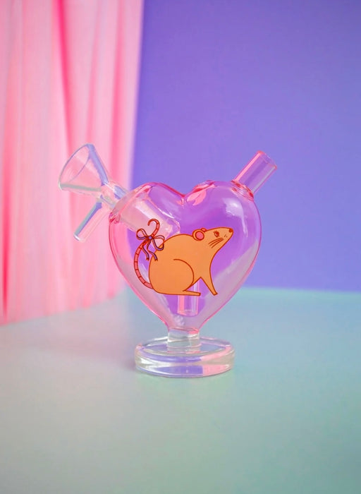 BURNING LOVE Convertible Heart Bubbler- Rat