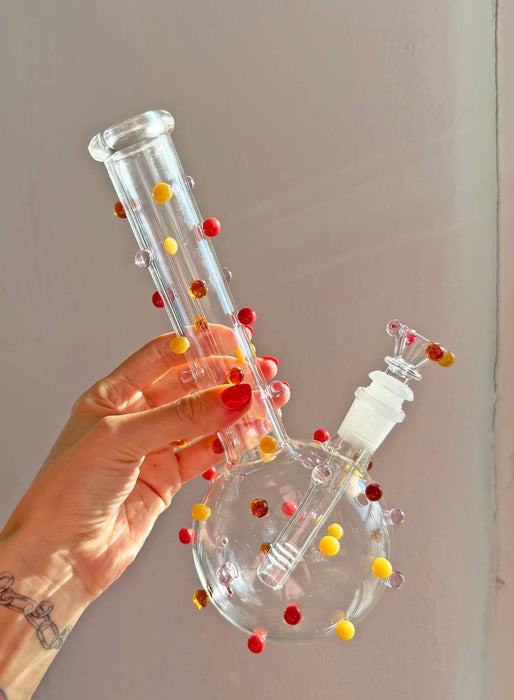 BURNING LOVE CIRCUS DOTS BONG | TRANSPARENT
