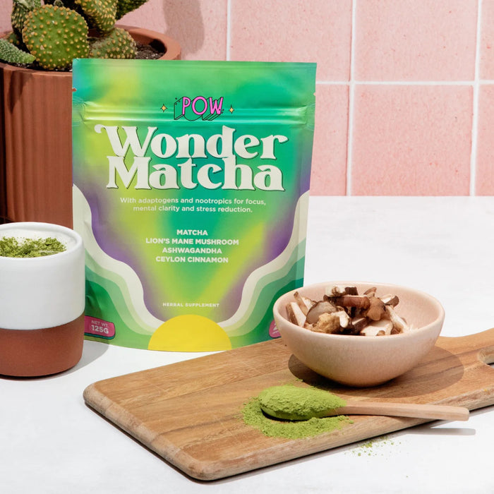 POW Wonder Matcha w/ Adaptogens and Lion's Mane 25 SERVINGS (UNSWEETENED) 125g