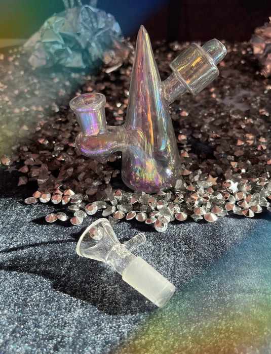 BURNING LOVE Mini Cone Bubbler- Iridescent
