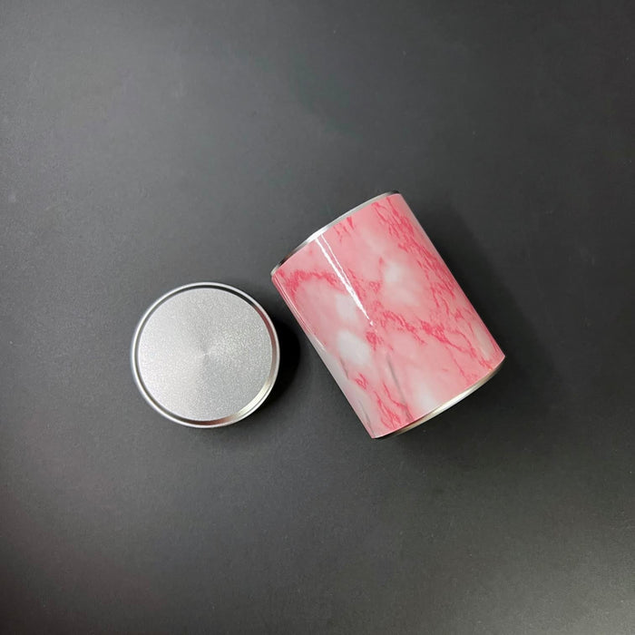 Haus of Topper Objects Pink Marble Stash CANISTER SILVER