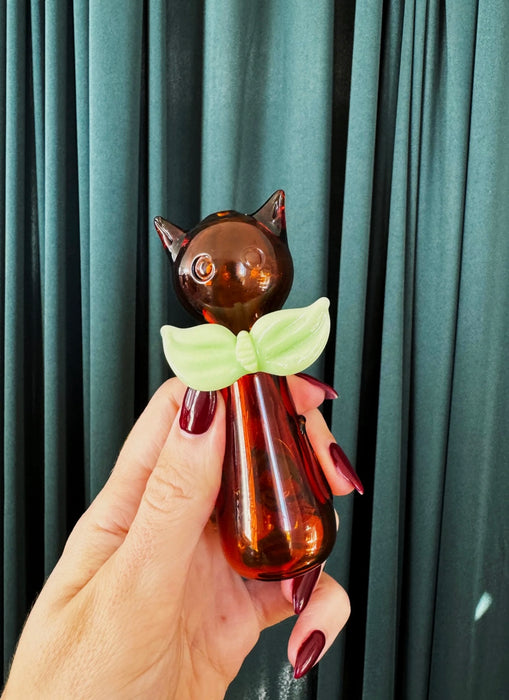 BURNING LOVE Coquette Cat Pipe- Amber