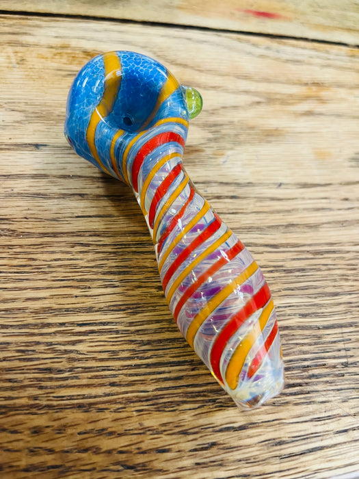Simple Worked Spoon Pipe | 3.25"-3.5" | BLUE SWIRLIE