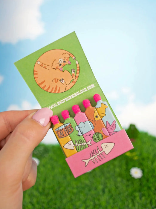 BURNING LOVE Cat Matchbook
