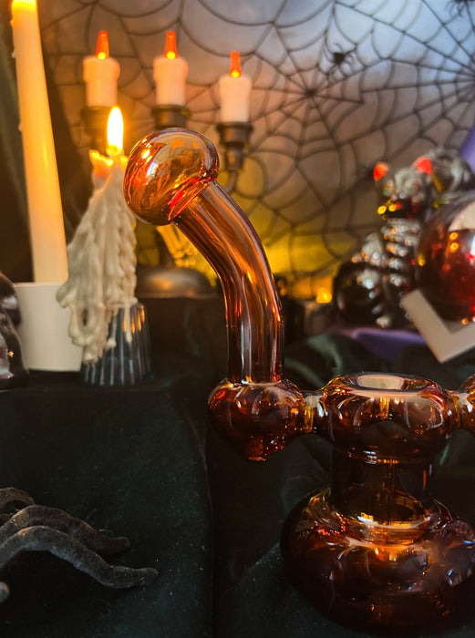 BURNING LOVE Buddy System Double Bubbler - Amber