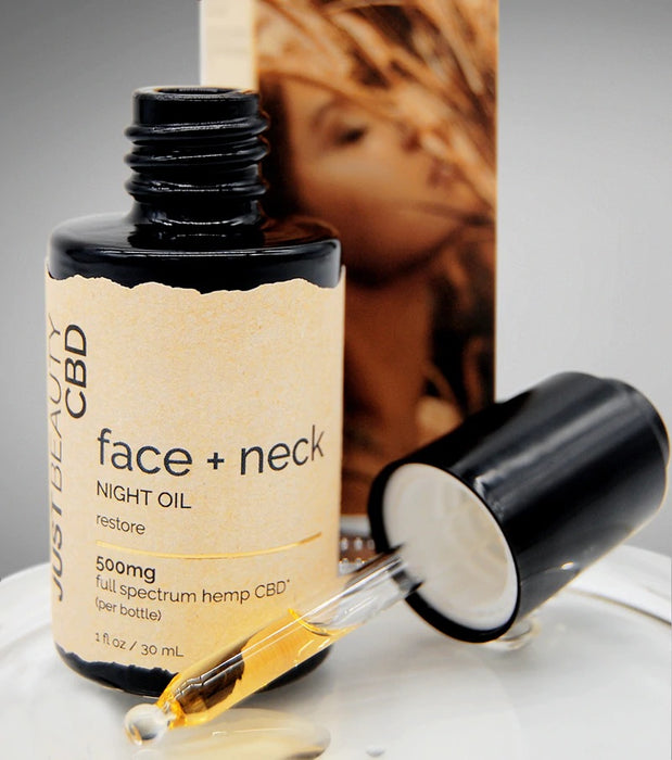 JUST BEAUTY CBD CBD FACE NIGHT OIL, 500MG, 1 FL oz.