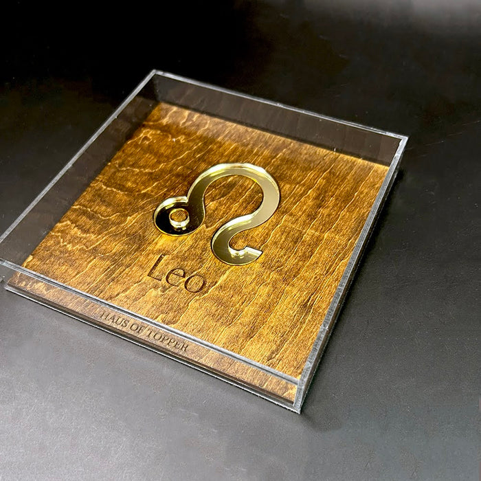 Haus of Topper Objects Leo Wood & Gold Mirrored Acrylic Rolling Tray