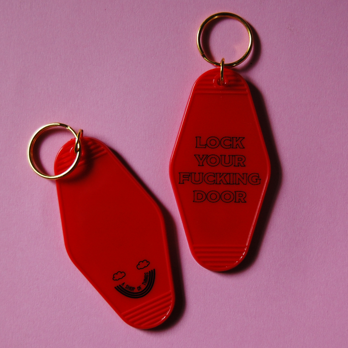 A Shop of Things Lock Your Fucking Door keychain