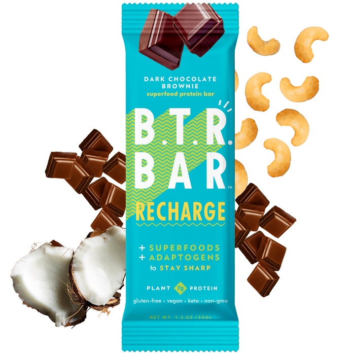 B.T.R. BAR Dark Chocolate Brownie RECHARGE Protein Bar