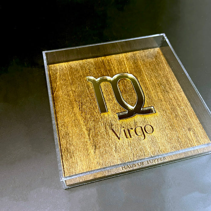 Haus of Topper Objects Virgo Wood & Gold Mirrored Acrylic Rolling Tray