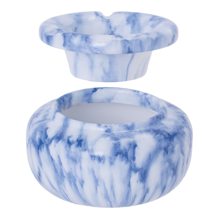 Fujima Moroccan Ceramic Ashtray | Marble Blue | 5"