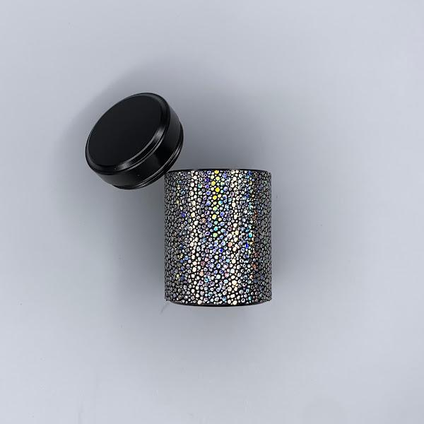 Haus of Topper Objects Holographic Silver Stingray/Black Stash Canister