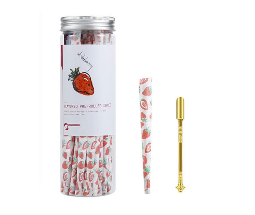 Ornate Ocean Flavored Pre Rolled Cones 50 Pack (STRAWBERRY)