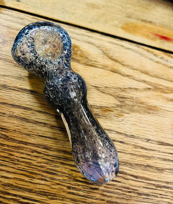 Simple Worked Spoon Pipe | 3.25"-3.5" | BLACK FROSTIE