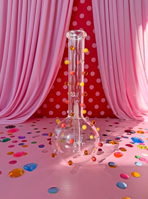 BURNING LOVE CIRCUS DOTS BONG | TRANSPARENT