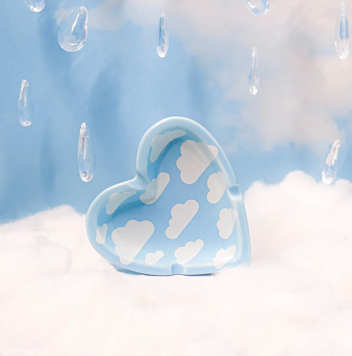 BURNING LOVE Cloudy Sky HEART Ash Tray