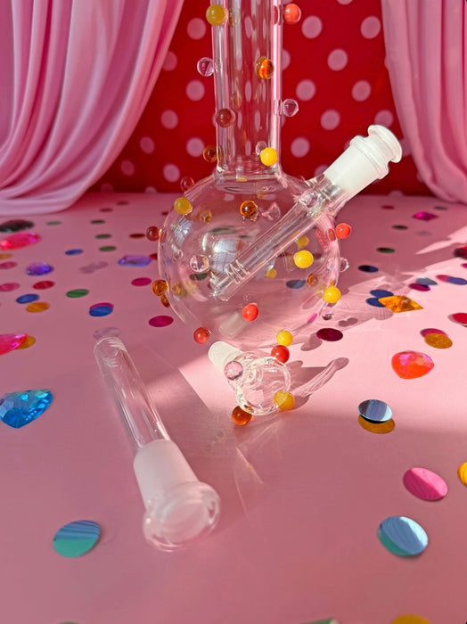 BURNING LOVE CIRCUS DOTS BONG | TRANSPARENT