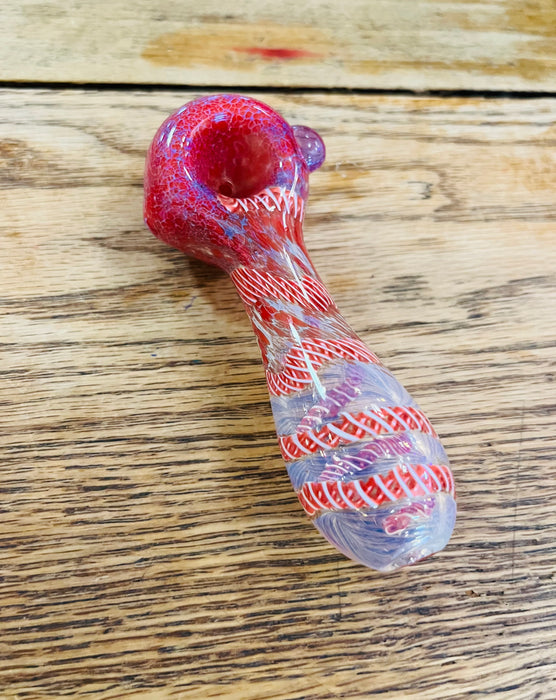 Simple Worked Spoon Pipe | 3.25"-3.5" | RED GRUFF