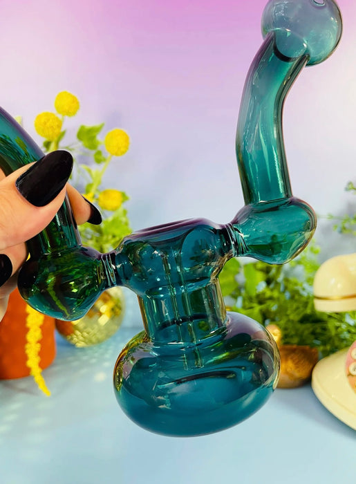 BURNING LOVE Buddy System Double Bubbler- Teal