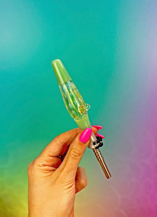 BURNING LOVE Lava Lamp Dab Straw- Jade/Yellow