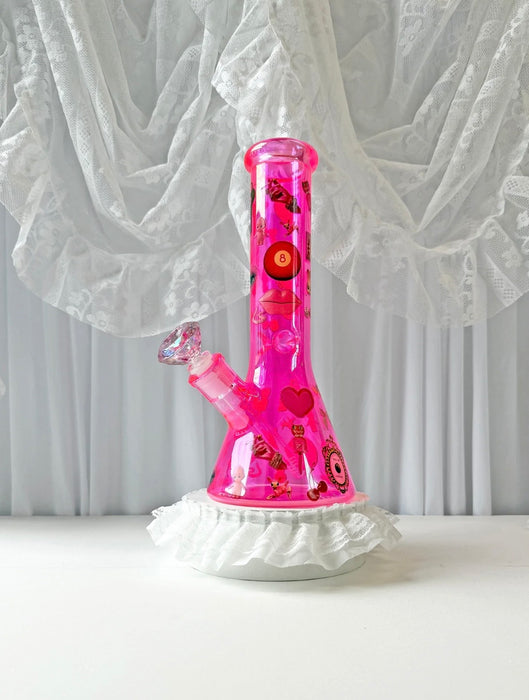 BURNING LOVE PINK THINGS BEAKER BONG
