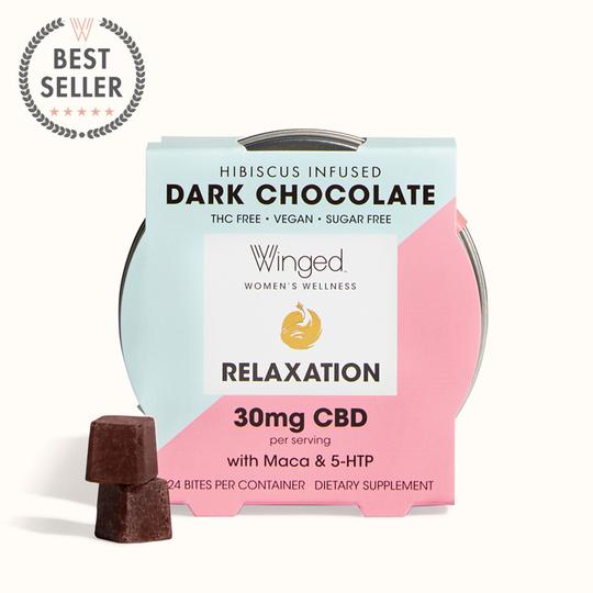 WINGED WOMEN'S WELLNESS Relaxation CBD Dark Chocolate Bites