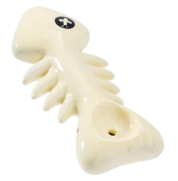 Wacky Bowlz Fish Skeleton Ceramic Pipe | 4"