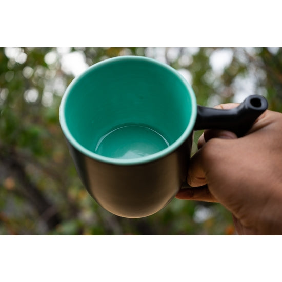 Wake and Bake Mug Coffee Smoking Mug - Ceramic Pipe Mug SEAFOAM