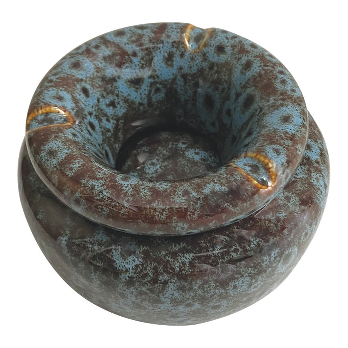 Fujima Moroccan Ceramic Ashtray | Reactive Blue | 5"