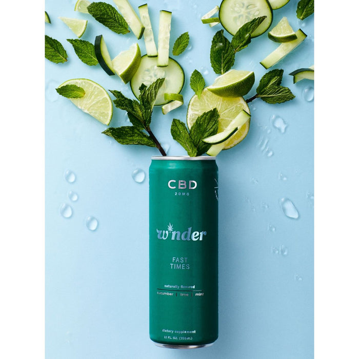 W*nder - Sparkling CBD Fast Times CBD - FOCUS & SUSTAIN  Cucumber, Lime & Mint