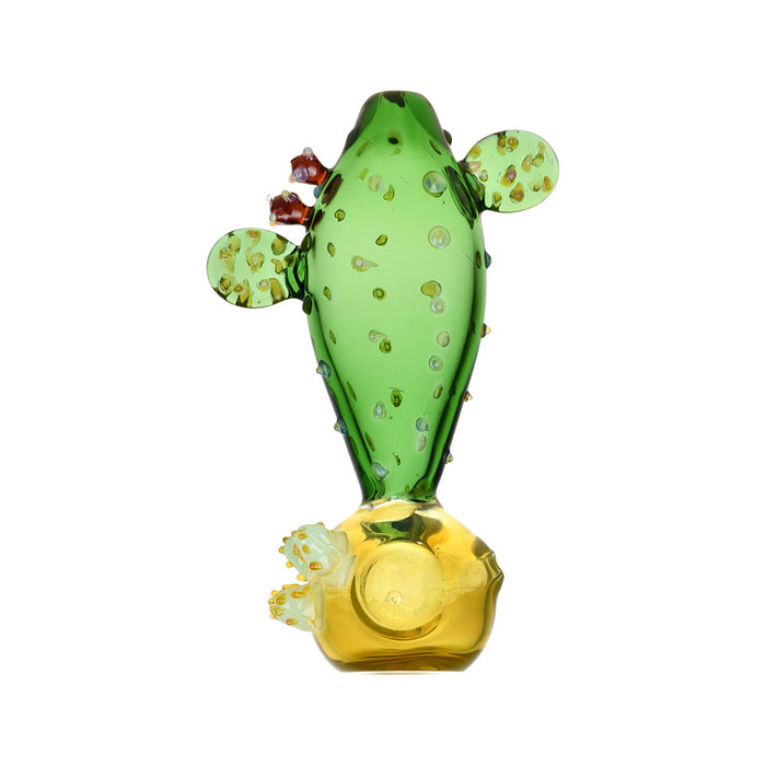 Prickly Pear Cactus Glass Hand Pipe | 5"