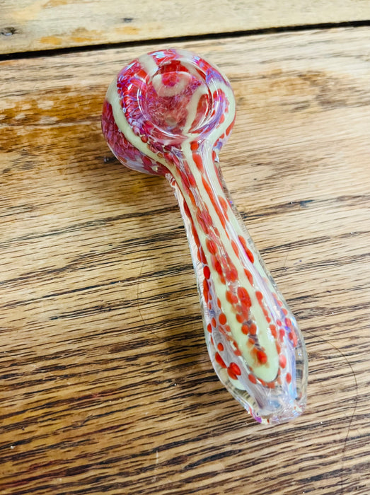 Simple Worked Spoon Pipe | 3.25"-3.5" | RED DOTTIE