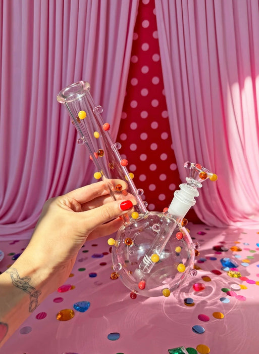 BURNING LOVE CIRCUS DOTS BONG | TRANSPARENT