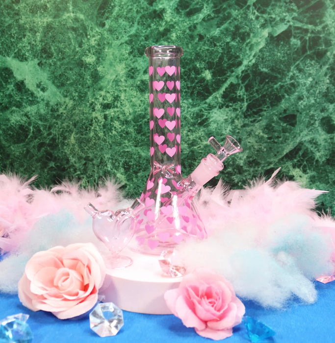BURNING LOVE Heart Throb Beaker Bong