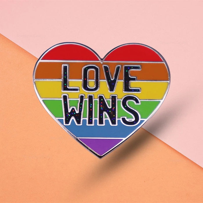 Happy Buds "Love Wins Rainbow Pride Heart" Enamel Pin