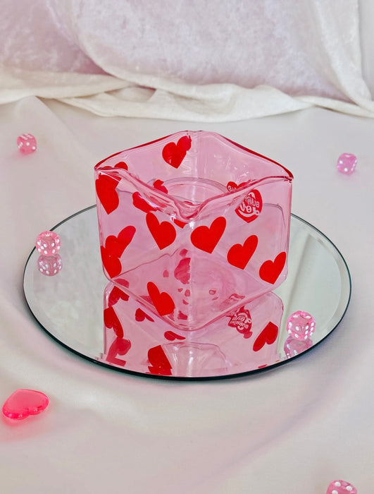 BURNING LOVE Pink Dice Ash Tray