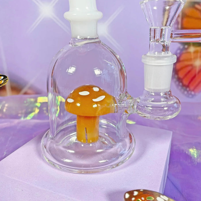 BURNING LOVE Micro Mushroom Water Pipe- AMBER