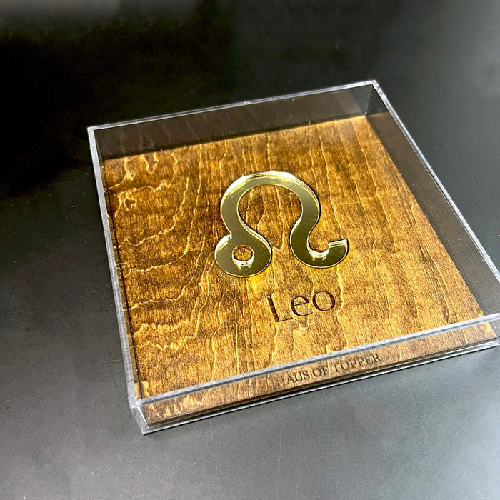 Haus of Topper Objects Leo Wood & Gold Mirrored Acrylic Rolling Tray