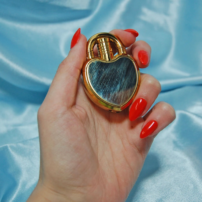 BURNING LOVE Heart Lock Lighter- Gold
