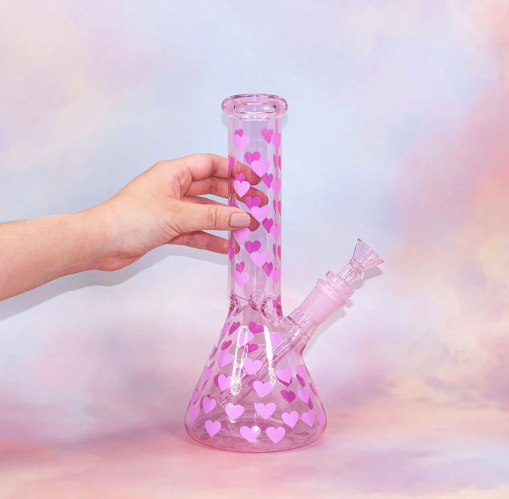 BURNING LOVE Heart Throb Beaker Bong