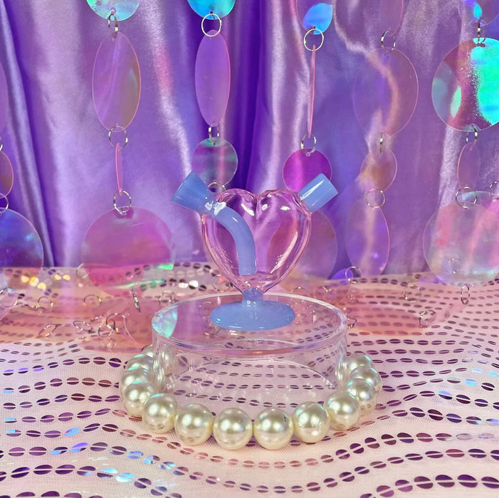 BURNING LOVE Mini Heart Bubbler- pink and purple