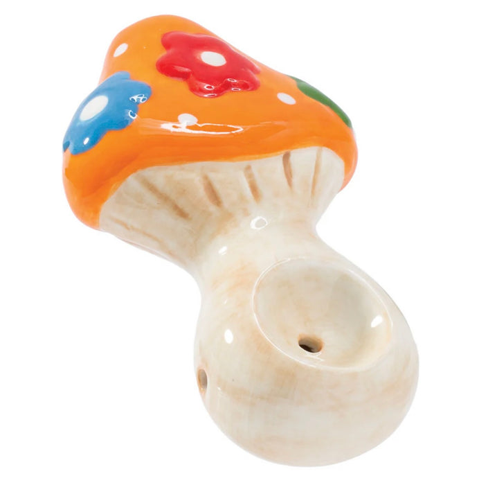 Wacky Bowlz Flower Mushroom Ceramic Pipe | 3.75"