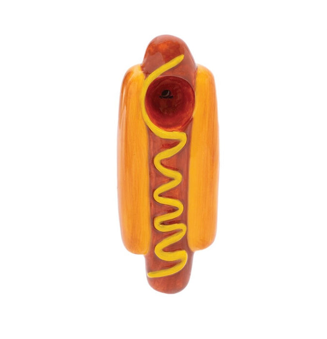 Wacky Bowlz Hot Dog Ceramic Hand Pipe | 4.5"