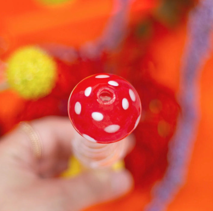 BURNING LOVE Mushroom Dab Straw - Red