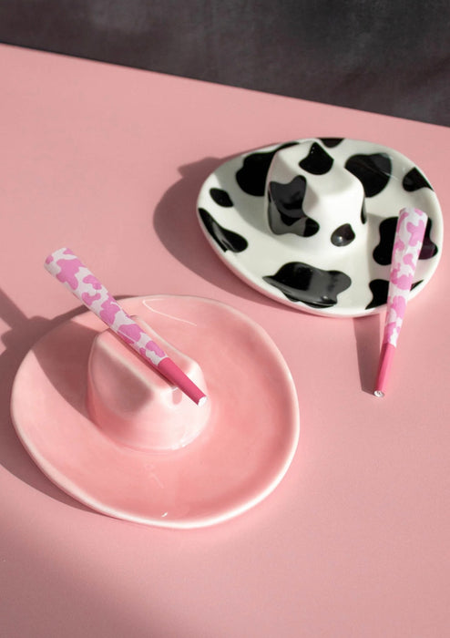 CANNA STYLE COWBOY HAT ASHTRAY (COW PRINT)