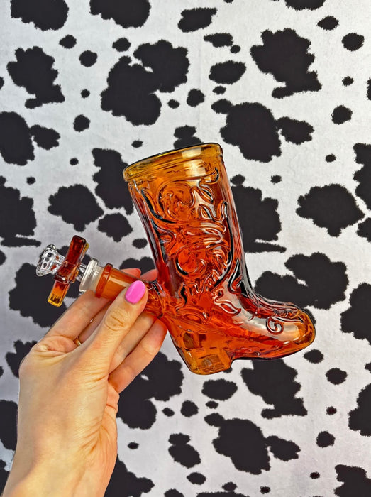 BURNING LOVE Cowboy Boot Bong - Amber