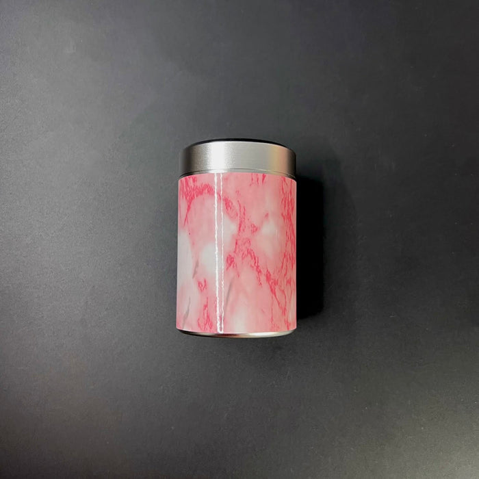 Haus of Topper Objects Pink Marble Stash CANISTER SILVER