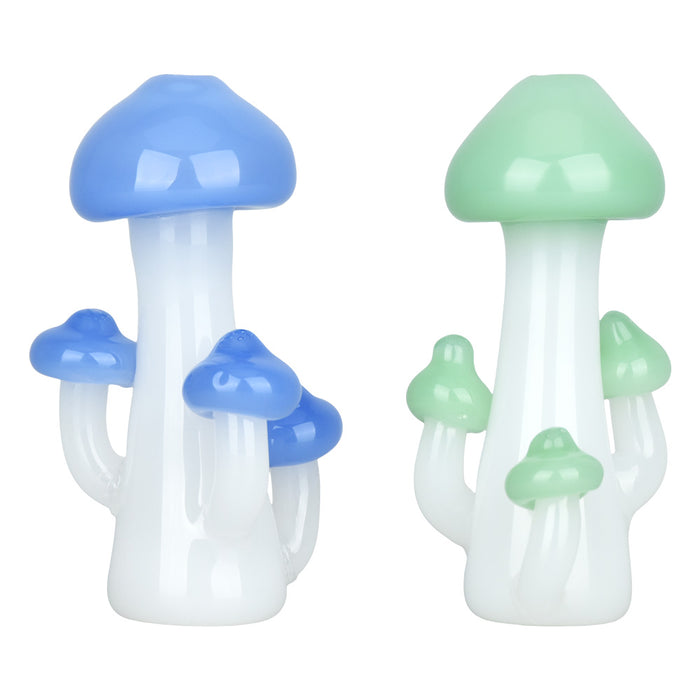 Mushroom Quartet Chillum | 3" | BLUE