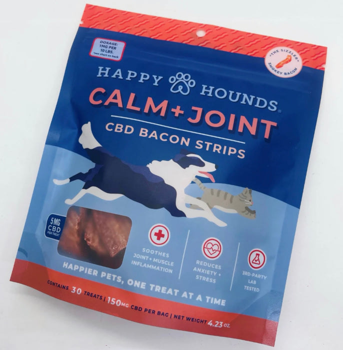 HAPPY HOUNDS CALM + JOINT | Bacon Strips (5mg)