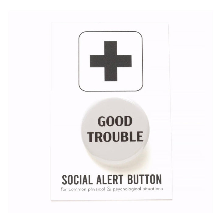 WORD FOR WORD GOOD TROUBLE John Lewis commemorative pinback button